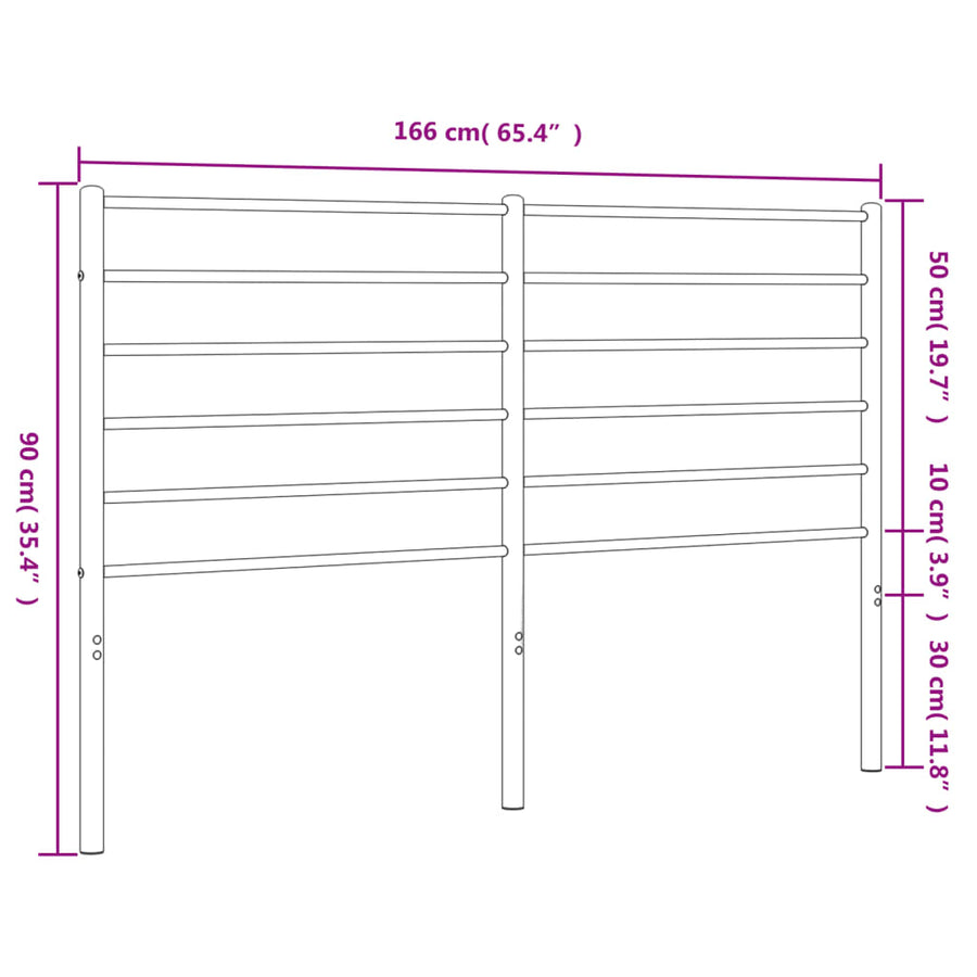 Hoofdbord Metaal Wit 160 Cm