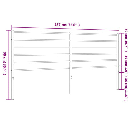 Hoofdbord Metaal Wit 180 Cm