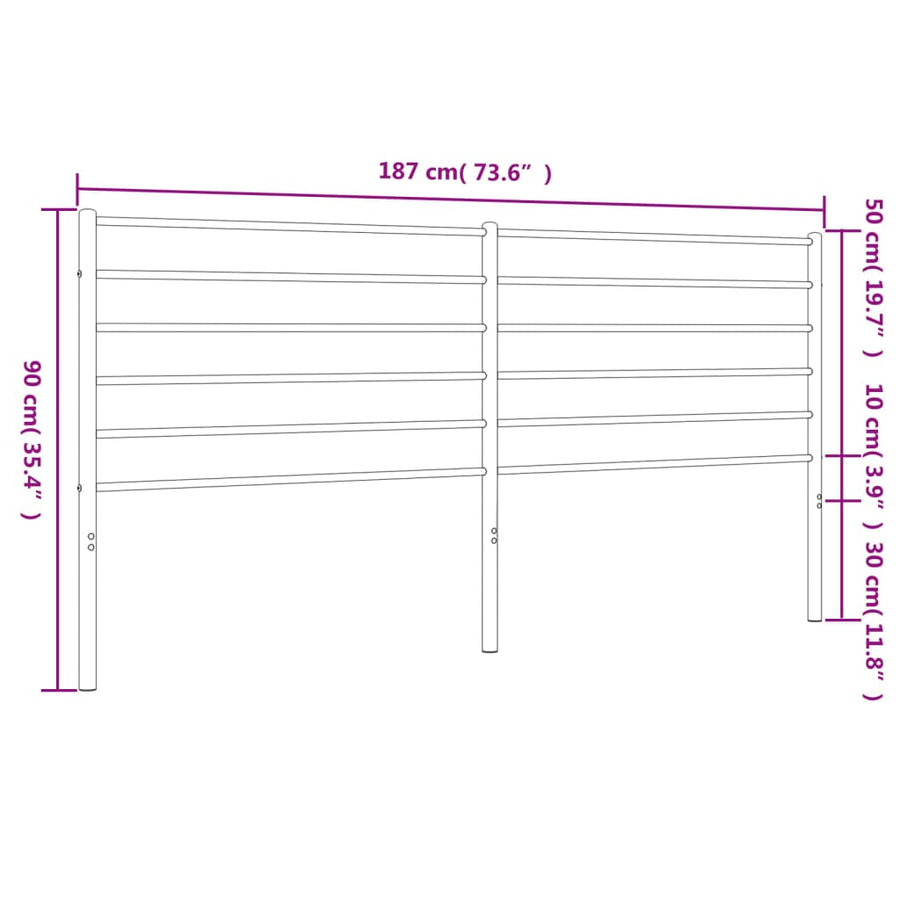 Hoofdbord Metaal Wit 180 Cm