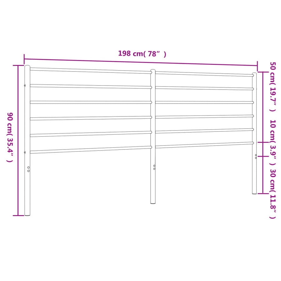 Hoofdbord Metaal Wit 193 Cm