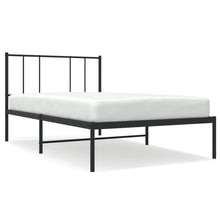 Bedframe Metaal 90 x 190 cm Zwart met hoofdbord