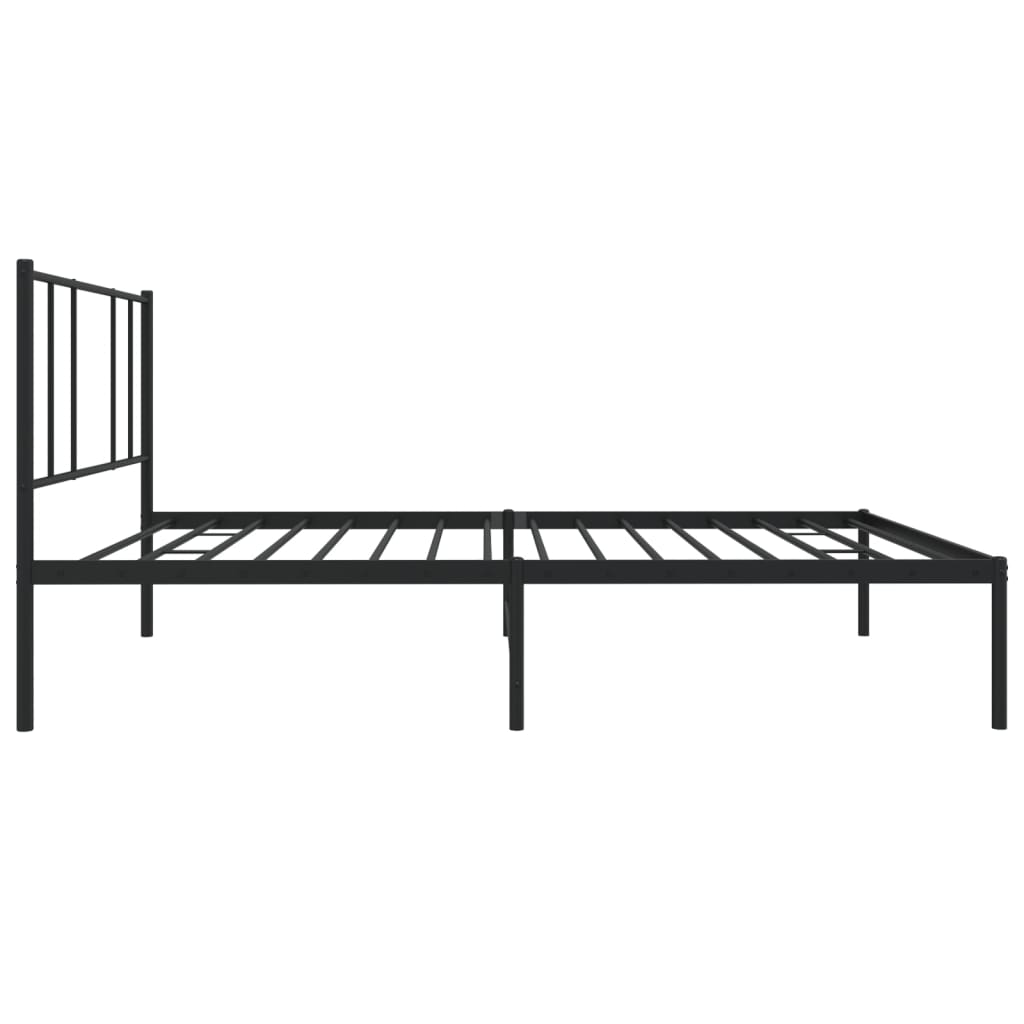 Bedframe Metaal 90 x 190 cm Zwart met hoofdbord