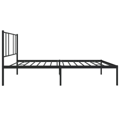 Bedframe Metaal 90 x 190 cm Zwart met hoofdbord
