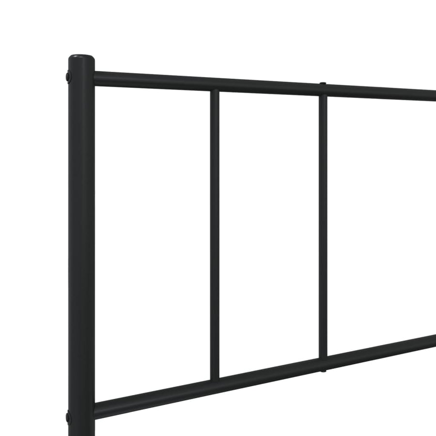 Bedframe Metaal 90 x 190 cm Zwart met hoofdbord