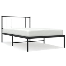 Bedframe Metaal 90 x 200 cm Zwart met hoofdbord