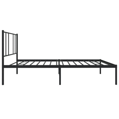 Bedframe Metaal 90 x 200 cm Zwart met hoofdbord