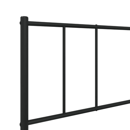 Bedframe Metaal 90 x 200 cm Zwart met hoofdbord