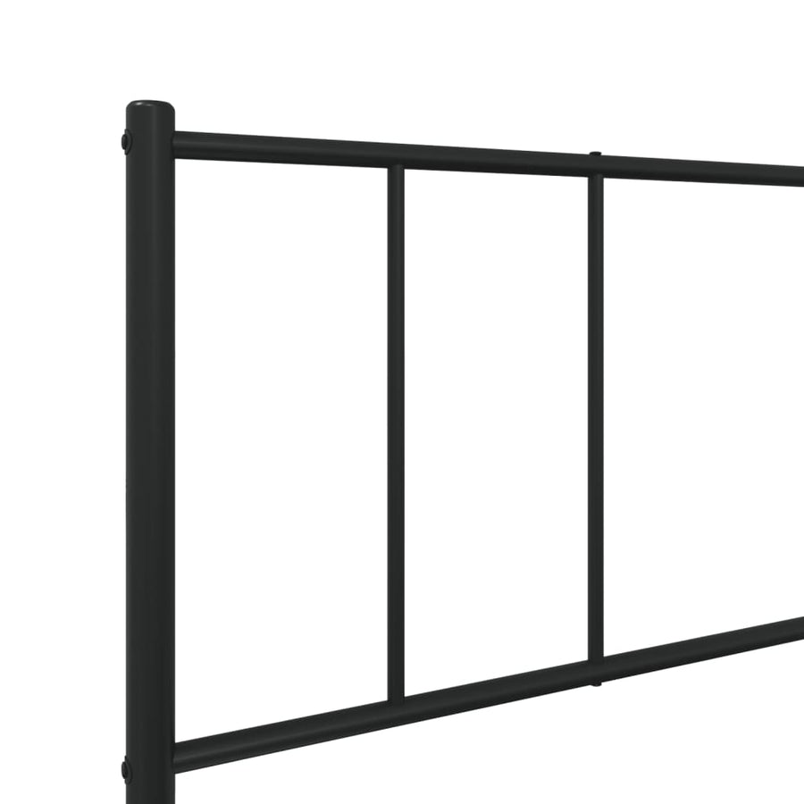 Bedframe Metaal 90 x 200 cm Zwart met hoofdbord