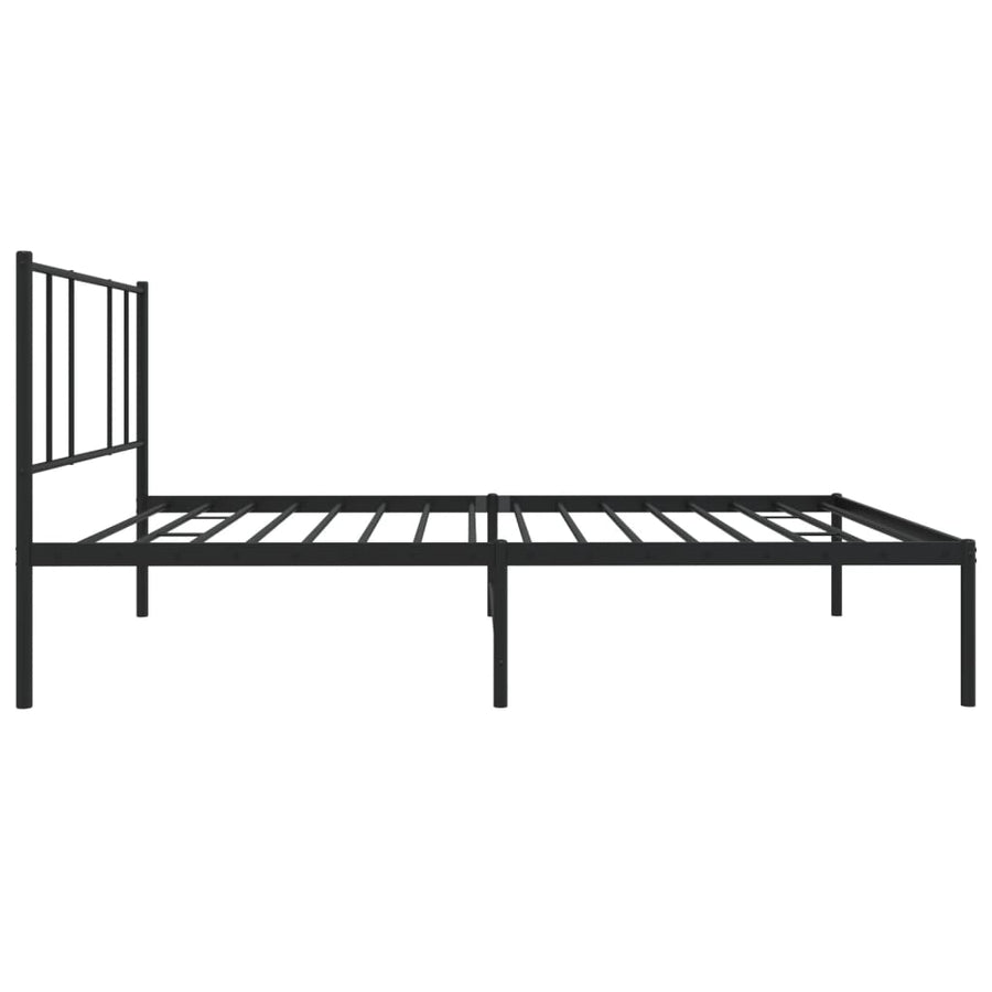Bedframe Metaal 100 x 190 cm Zwart met hoofdbord