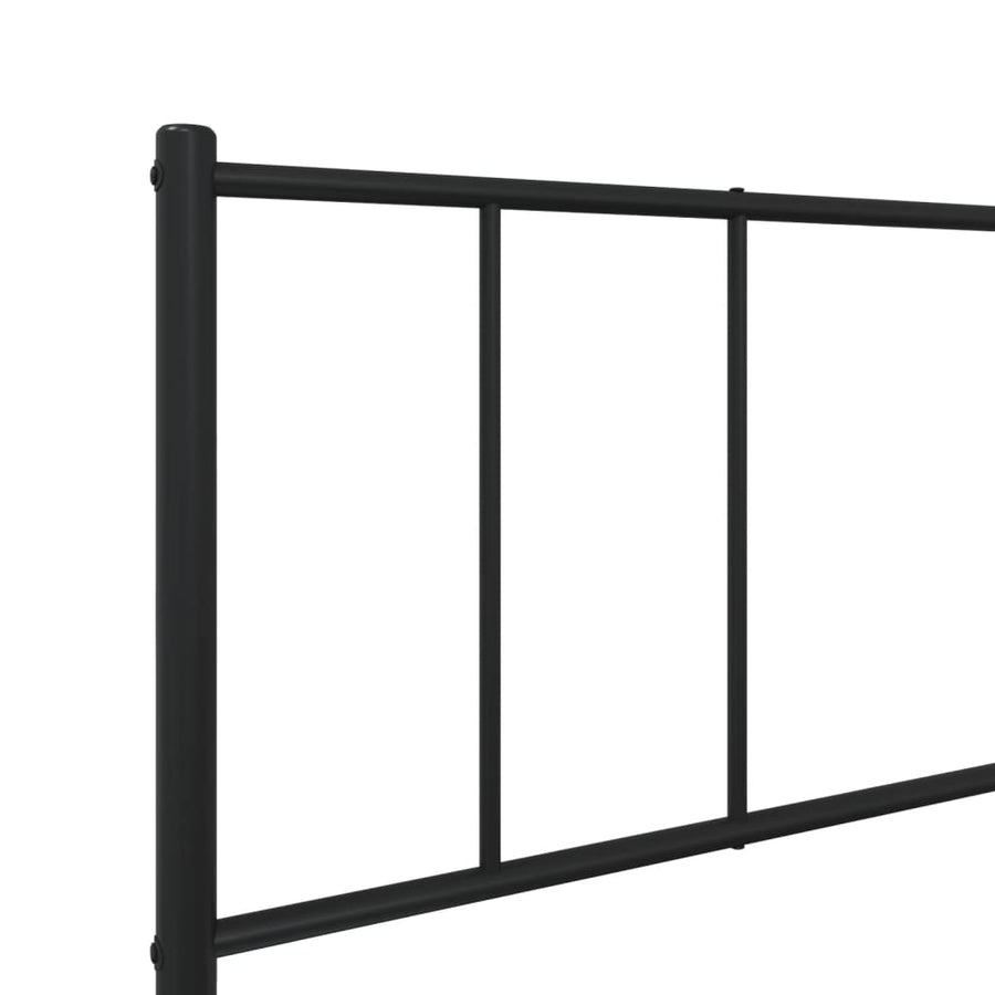 Bedframe Metaal 100 x 190 cm Zwart met hoofdbord