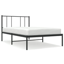 Bedframe Metaal 100 x 200 cm Zwart met hoofdbord