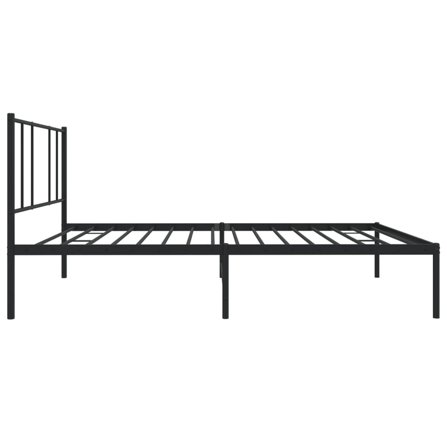Bedframe Metaal 107 x 203 cm Zwart met hoofdbord