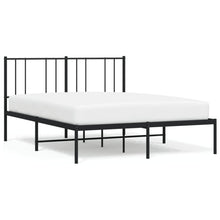 Bedframe Metaal 120 x 190 cm Zwart met hoofdbord