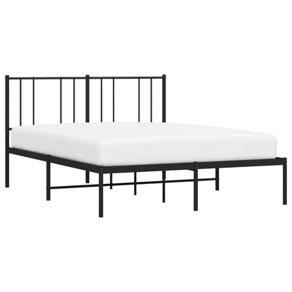 Bedframe Metaal 120 x 190 cm Zwart met hoofdbord