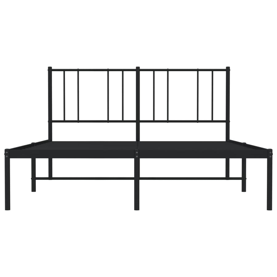 Bedframe Metaal 120 x 190 cm Zwart met hoofdbord