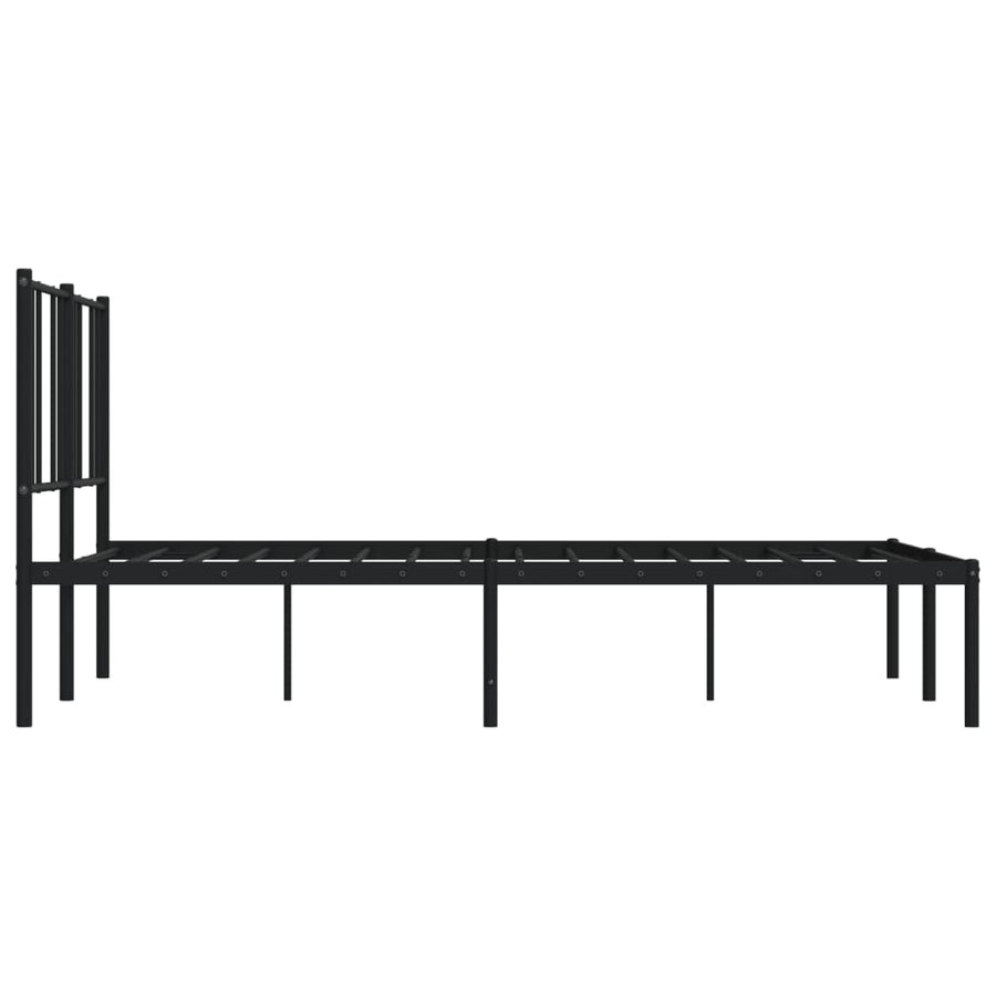 Bedframe Metaal 120 x 190 cm Zwart met hoofdbord