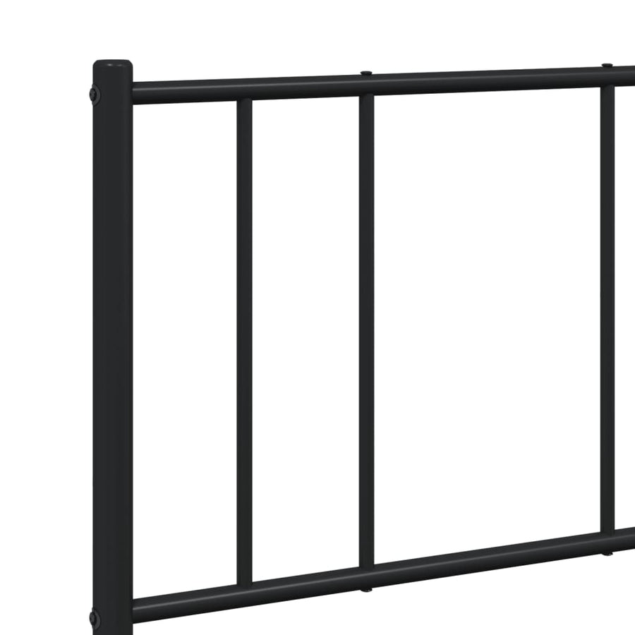 Bedframe Metaal 120 x 190 cm Zwart met hoofdbord