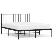 Bedframe Metaal 120 x 200 cm Zwart met hoofdbord