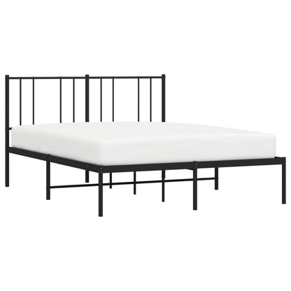 Bedframe Metaal 120 x 200 cm Zwart met hoofdbord