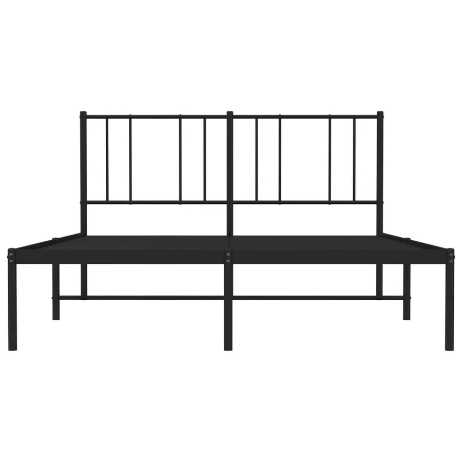 Bedframe Metaal 120 x 200 cm Zwart met hoofdbord