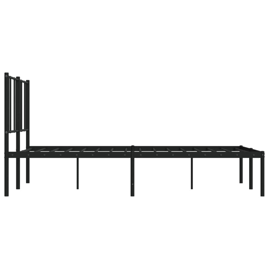 Bedframe Metaal 120 x 200 cm Zwart met hoofdbord