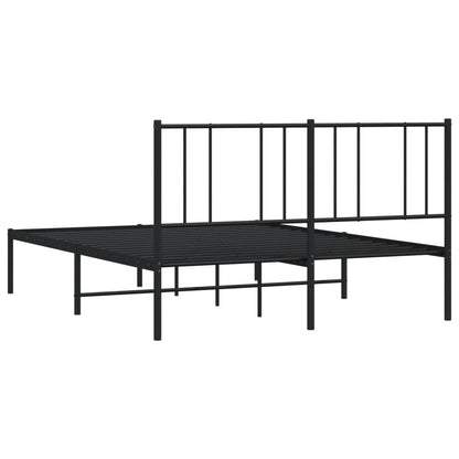 Bedframe Metaal 120 x 200 cm Zwart met hoofdbord
