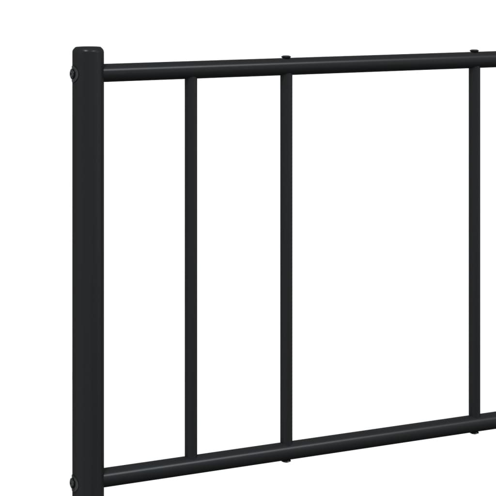 Bedframe Metaal 120 x 200 cm Zwart met hoofdbord