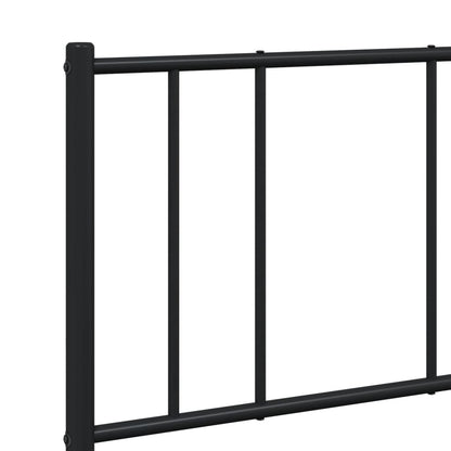Bedframe Metaal 120 x 200 cm Zwart met hoofdbord