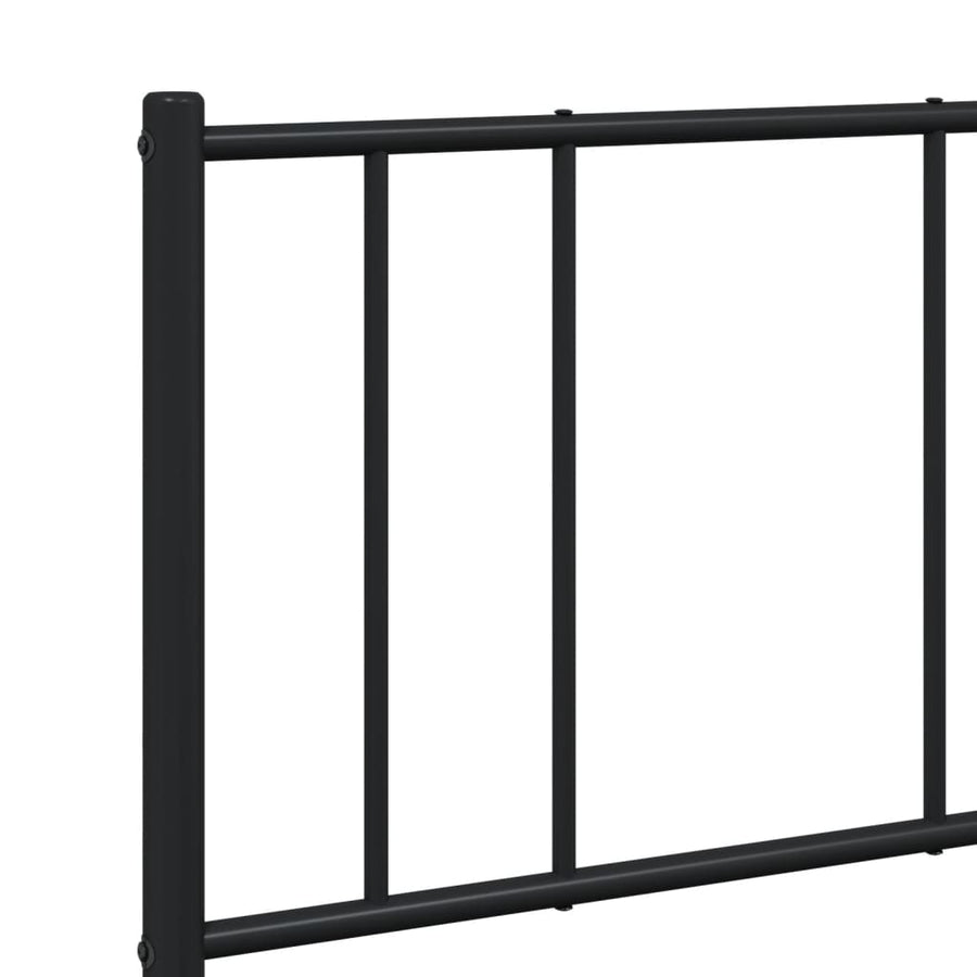 Bedframe Metaal 120 x 200 cm Zwart met hoofdbord