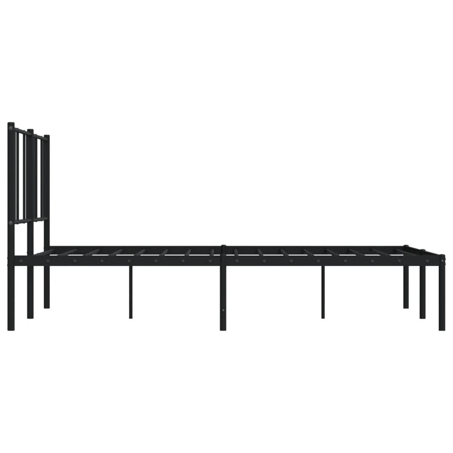 Bedframe Metaal 140 x 190 cm Zwart met hoofdbord
