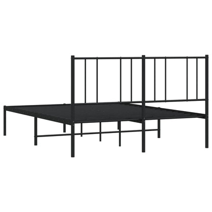 Bedframe Metaal 140 x 200 cm Zwart met hoofdbord