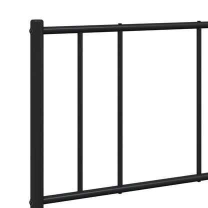 Bedframe Metaal 140 x 200 cm Zwart met hoofdbord