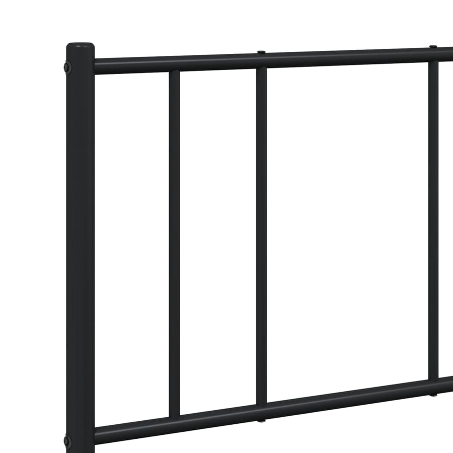 Bedframe Metaal 140 x 200 cm Zwart met hoofdbord