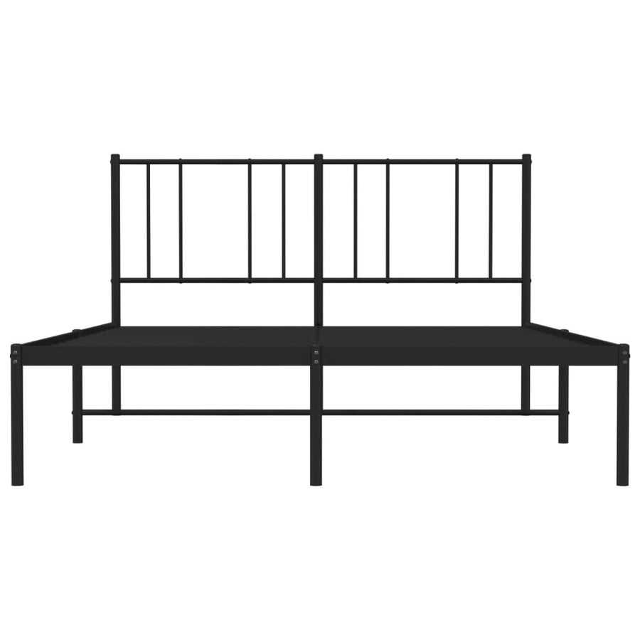 Bedframe Metaal 150 x 200 cm Zwart met hoofdbord