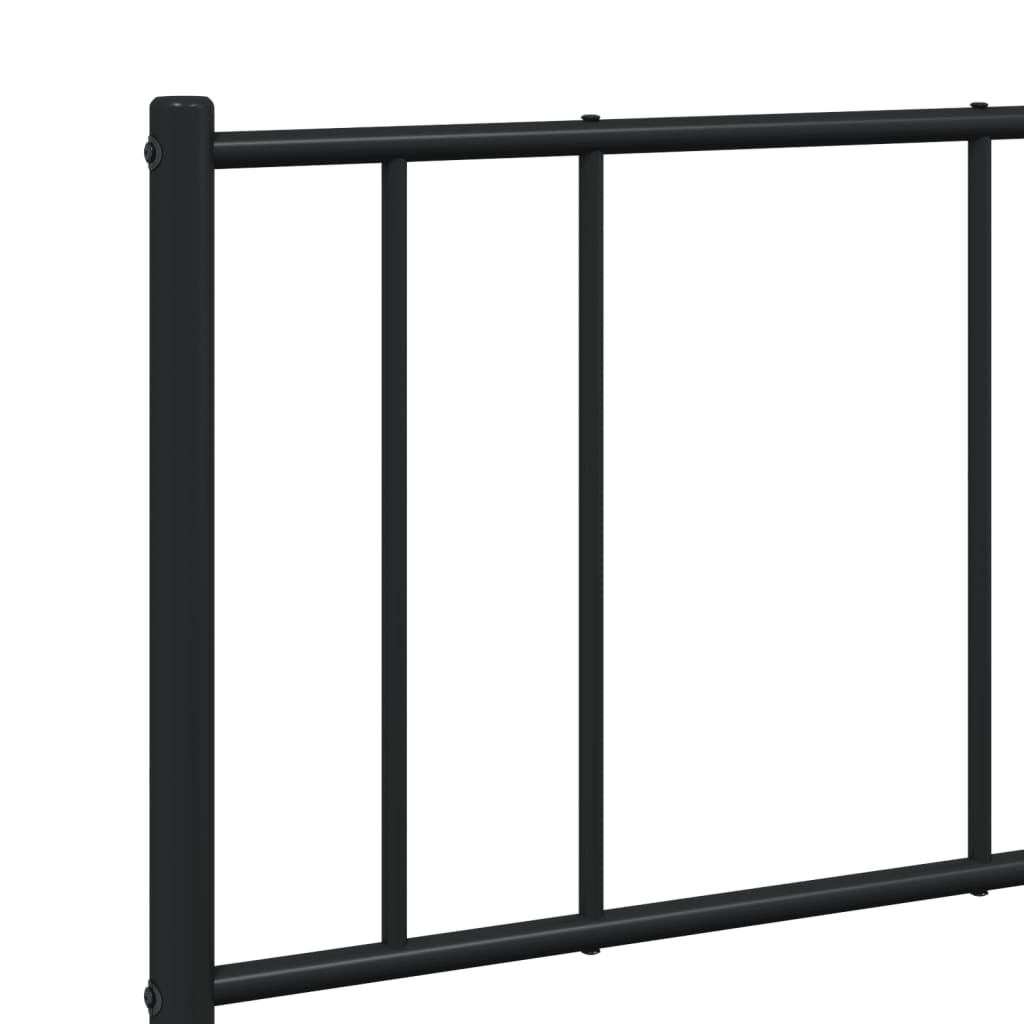 Bedframe Metaal 150 x 200 cm Zwart met hoofdbord