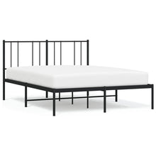 Bedframe Metaal 160 x 200 cm Zwart met hoofdbord