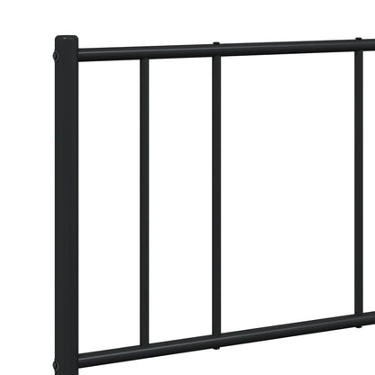 Bedframe Metaal 160 x 200 cm Zwart met hoofdbord