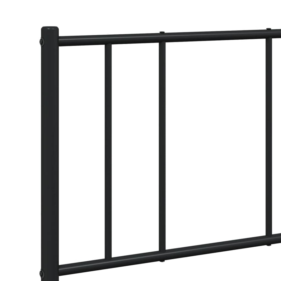 Bedframe Metaal 160 x 200 cm Zwart met hoofdbord