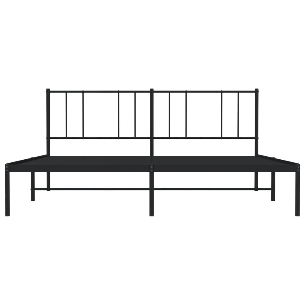 Bedframe Metaal 180 x 200 cm Zwart met hoofdbord
