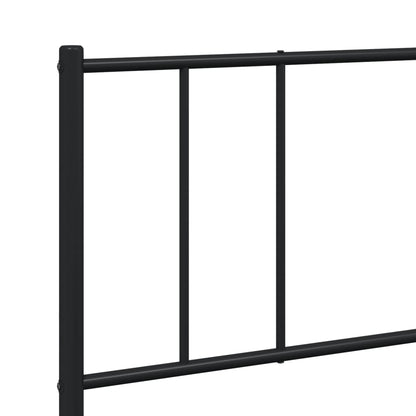 Bedframe Metaal 180 x 200 cm Zwart met hoofdbord