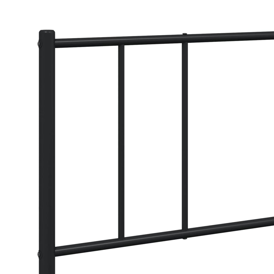 Bedframe Metaal 180 x 200 cm Zwart met hoofdbord