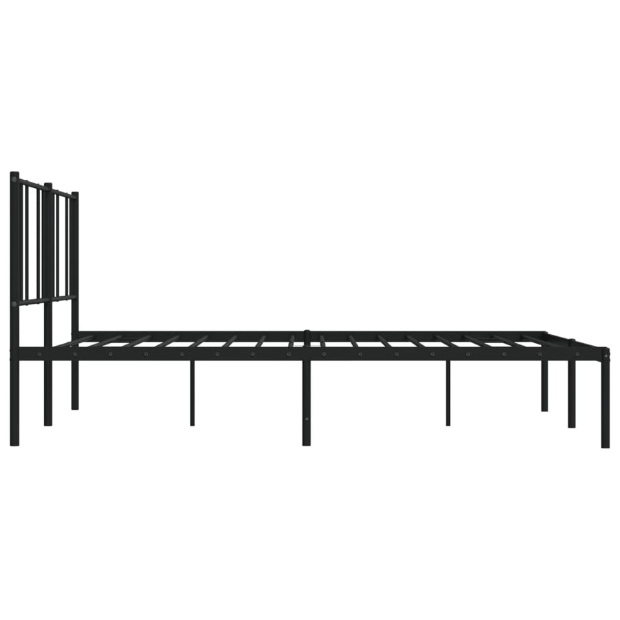 Bedframe Metaal 183 x 213 cm Zwart met hoofdbord