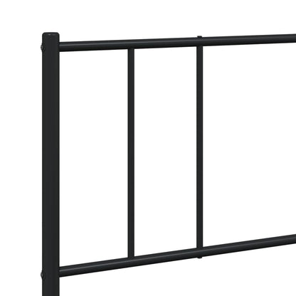 Bedframe Metaal 183 x 213 cm Zwart met hoofdbord