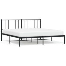 Bedframe Metaal 200 x 200 cm Zwart met hoofdbord