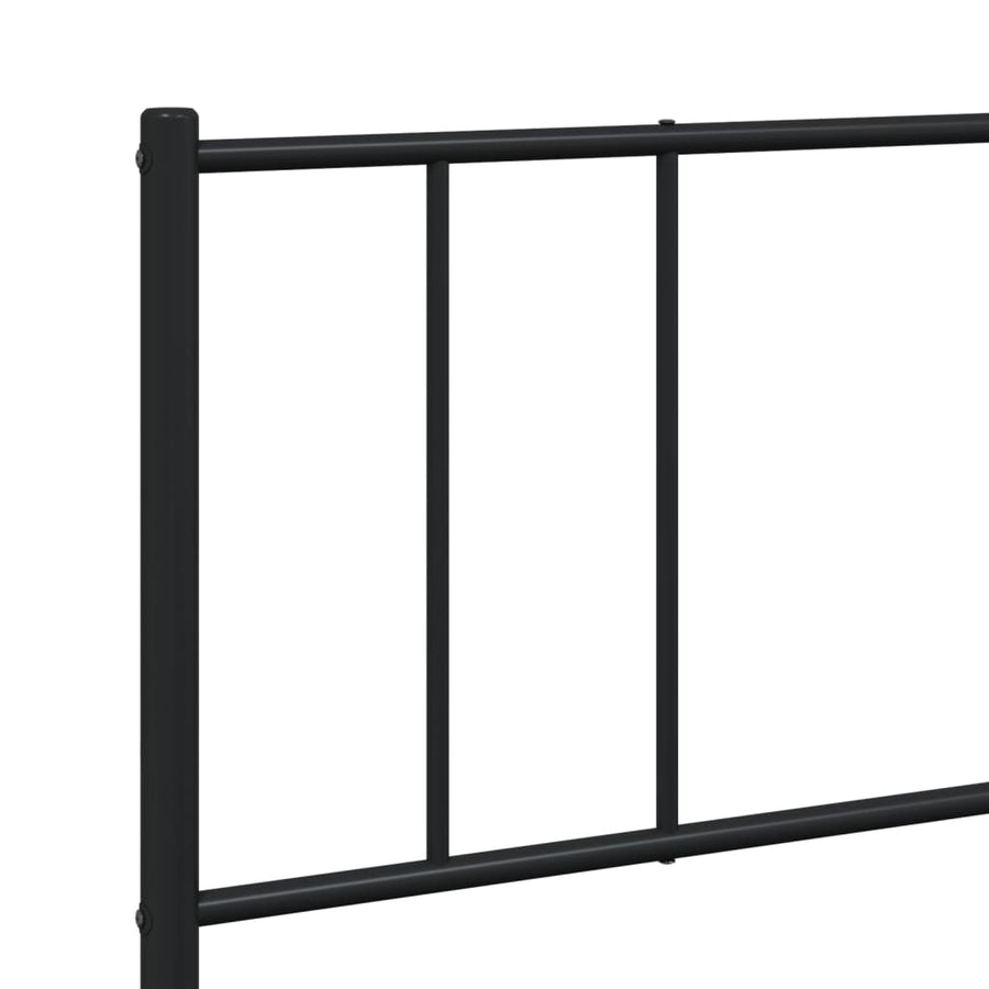 Bedframe Metaal 200 x 200 cm Zwart met hoofdbord