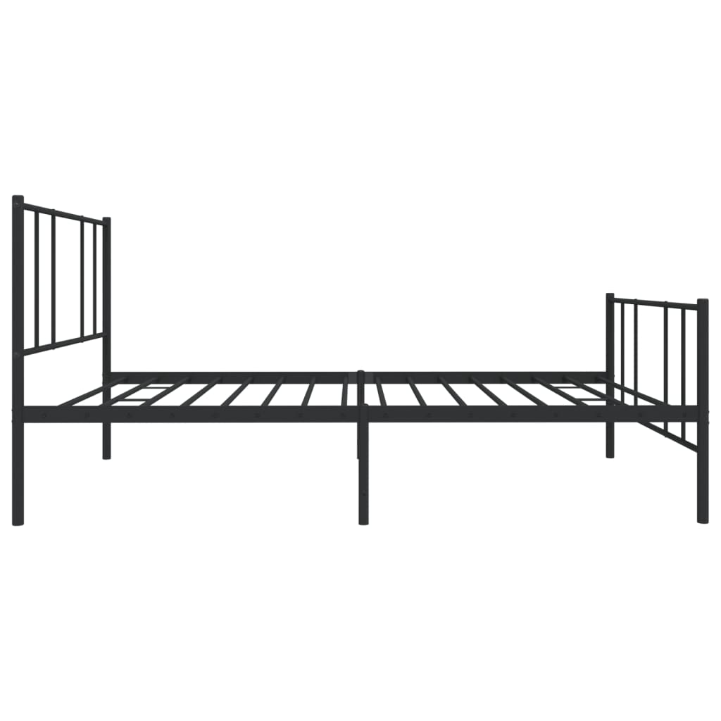 Bedframe Met Hoofd- En Voeteneinde Metaal 75 x 190 cm Zwart met hoofdbord & voetbord