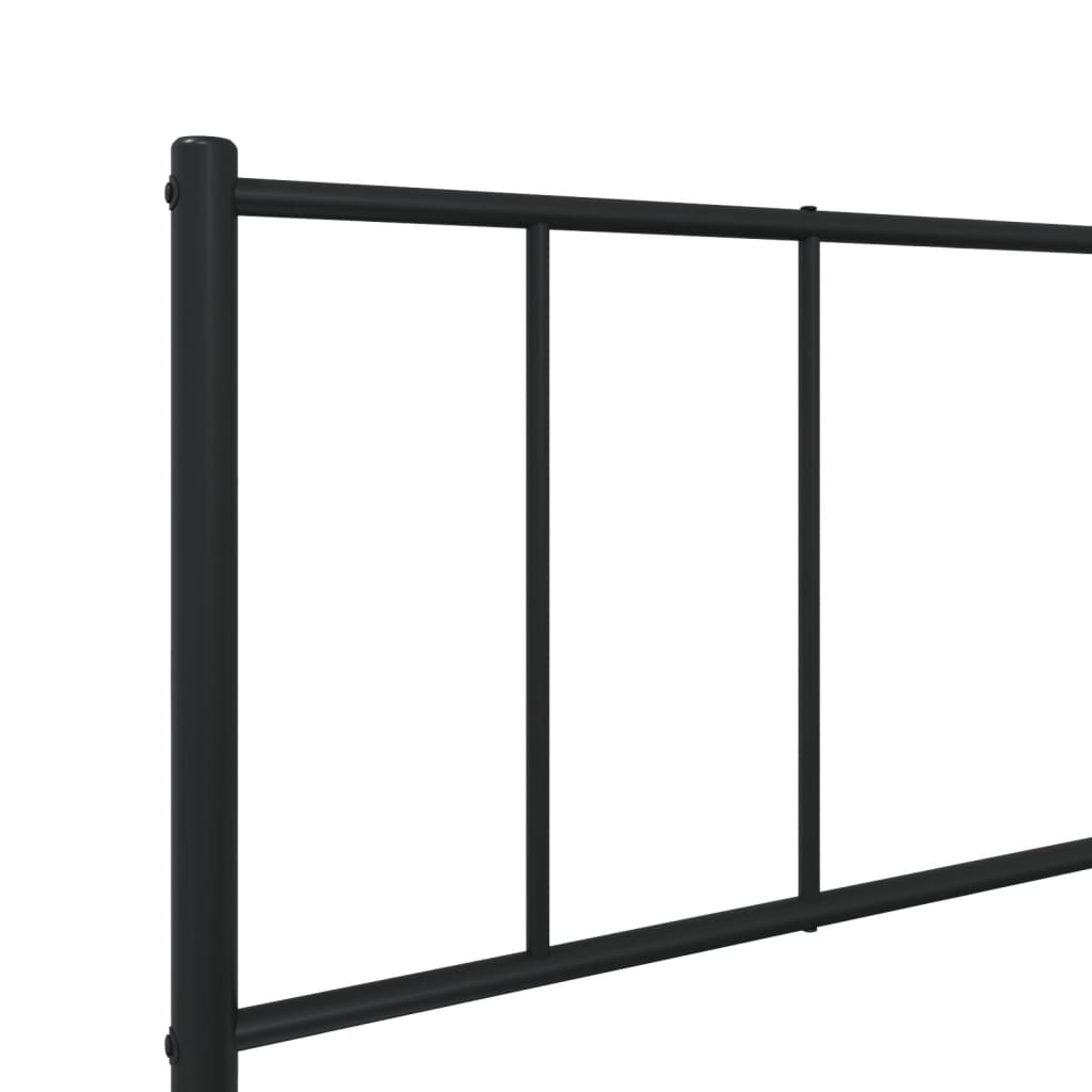 Bedframe Met Hoofd- En Voeteneinde Metaal 75 x 190 cm Zwart met hoofdbord & voetbord