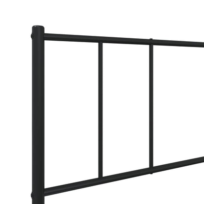 Bedframe Met Hoofd- En Voeteneinde Metaal 75 x 190 cm Zwart met hoofdbord & voetbord