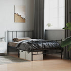 Bedframe metaal zwart 75x190 cm