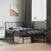 Bedframe metaal zwart 75x190 cm